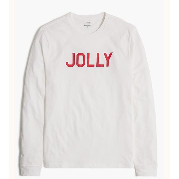 NWT J.Crew Jolly" graphic tee In white Size Medium - Picture 1 of 5